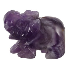 CATIEBYE Purple Crystal Elephant Statue Elegant Sculpture for Home Decor