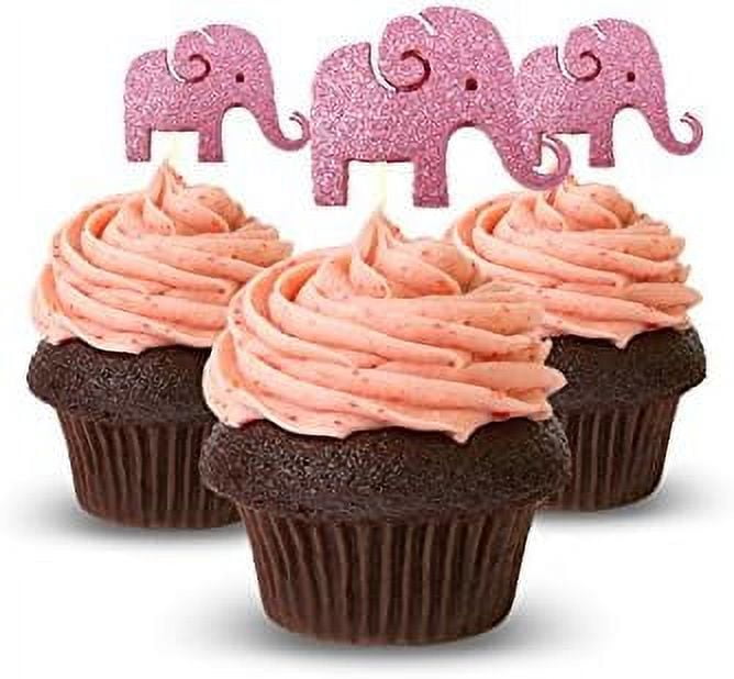 Elephant Cupcake Topper 12 Pack Cupcake Topper Decoration Cake Glitter