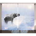 thumbnail image 1 of Ambesonne Animal Curtains 2 Panel Set, Heavenimal Freedom, 108" x 84", Grey Blue, 1 of 3