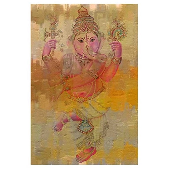 Elephant Dance by Parvez Taj Painting Print on Wrapped Canvas
