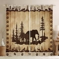thumbnail image 1 of Elephant Darkening Curtains 2 Panels,(52Wx63L),Rustic Farmhouse Cabin Lodge Curtains,Safari Animals Wildlife Window Curtains,Woodland Trees Hunting Country Window Treatments,Taupe, 1 of 5