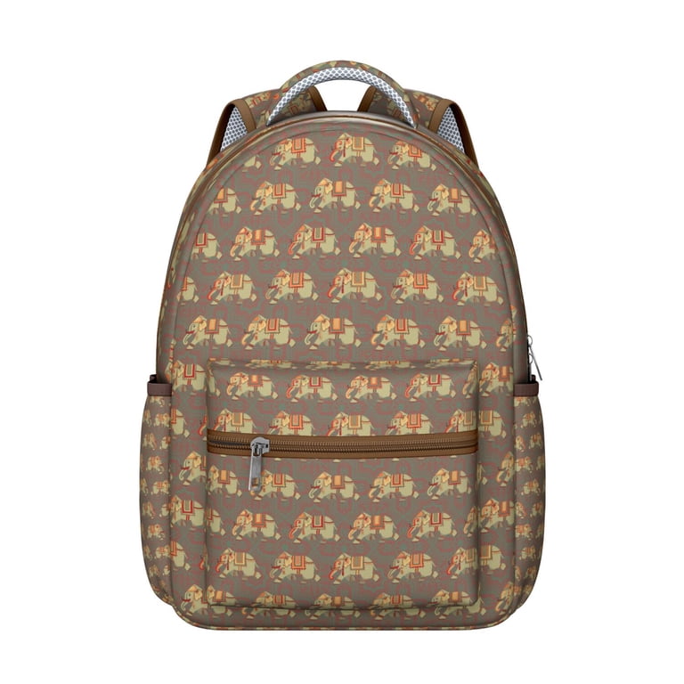 elephany mini backpack Elephant Design School Backpack - Durable Waterproof Bookbag for College,  Spacious Laptop Compartment, Cute Elephant Print Gift for Students