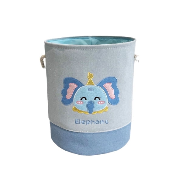 Elephant Dirty Laundry Bucket Kids Storage Basket, Cute Animal Collapsible Organizer Box Clothes Hamper For Bathroom Dorm Room Bedroom