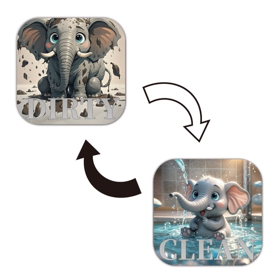 Elephant Dishwasher Magnet Clean Dirty Sign