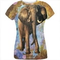 thumbnail image 1 of Elephant Distressed Splatter All Over Womens T Shirt Multi 2XL, 1 of 2