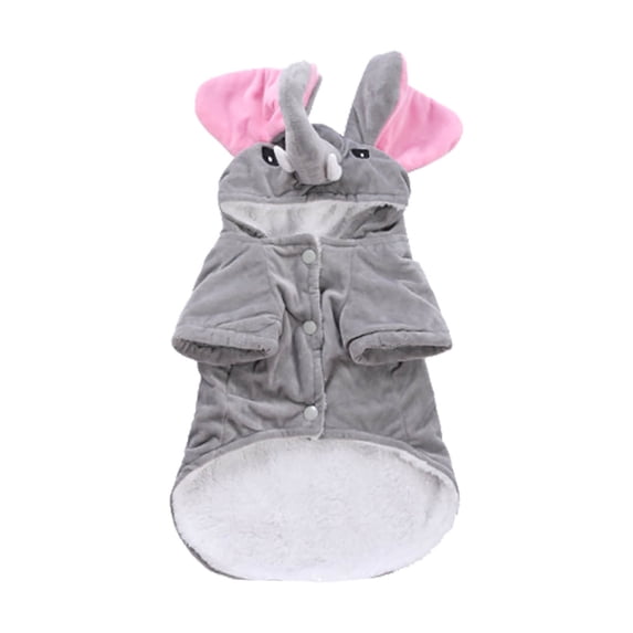 Elephant Dog Soft Hooded Sweatshirt for Halloween Comfortable Pet Outfit L