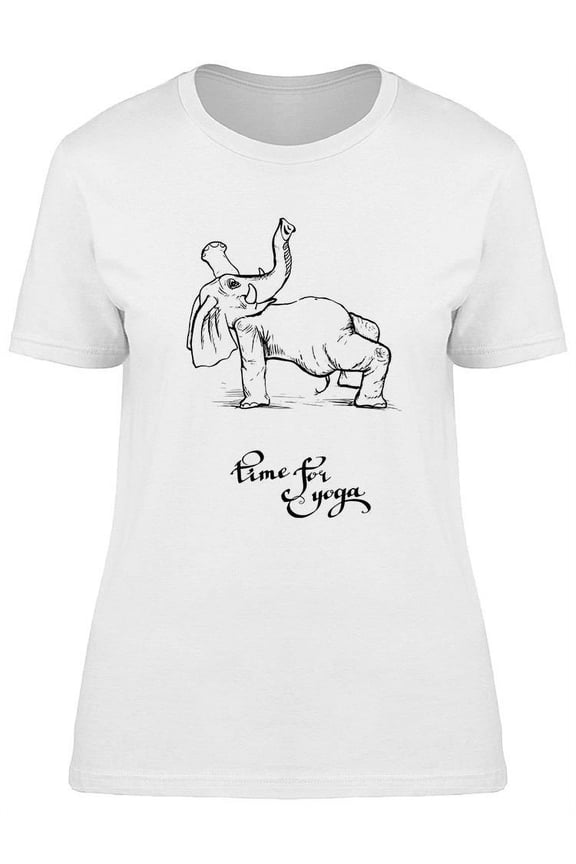 Elephant Doing Yoga T-Shirt Women -Image by Shutterstock, Female 3X-Large