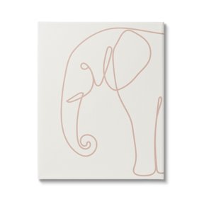 Elephant Doodle Outline Shape Animals & Insects Graphic Art Gallery Wrapped Canvas Print Wall Art