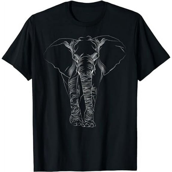 Elephant Dot line Art Portrait Sketch Drawing - Elephant T-Shirt
