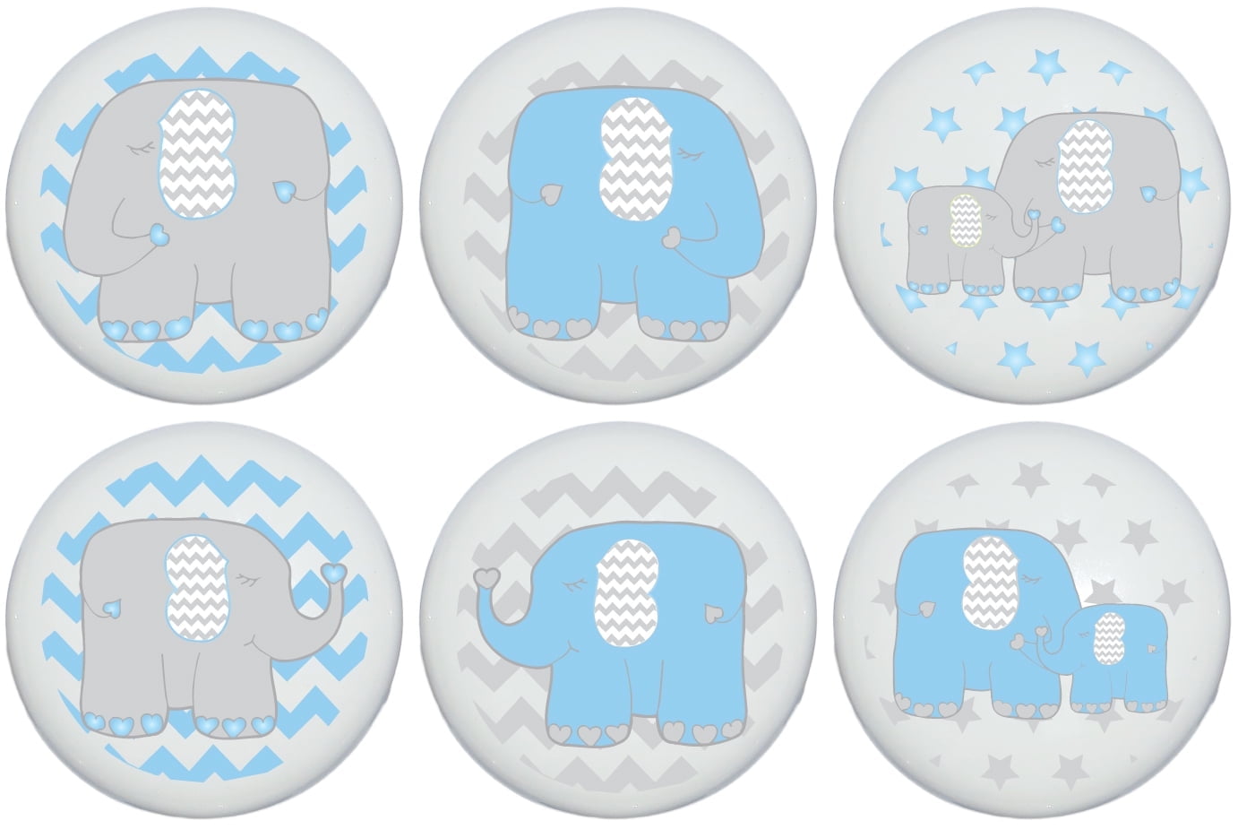 Elephant Drawer Pulls Elephant Nursery Decor Ceramic Cabinet Drawer Knobs, 6 Set