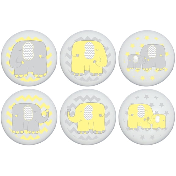 Elephant Drawer Pulls/Elephant Nursery Decor Ceramic Cabinet Drawer Knobs, 6 Set