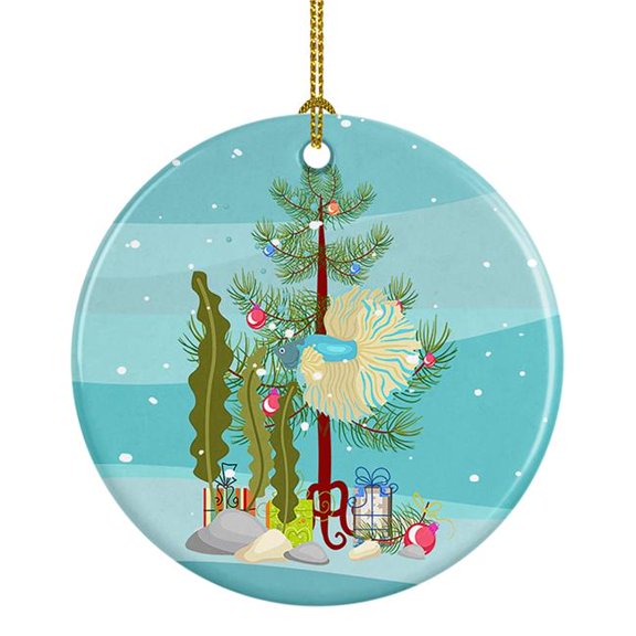 Elephant Ear Betta Merry Christmas Ceramic Ornament 2.8 in x 2.8 in