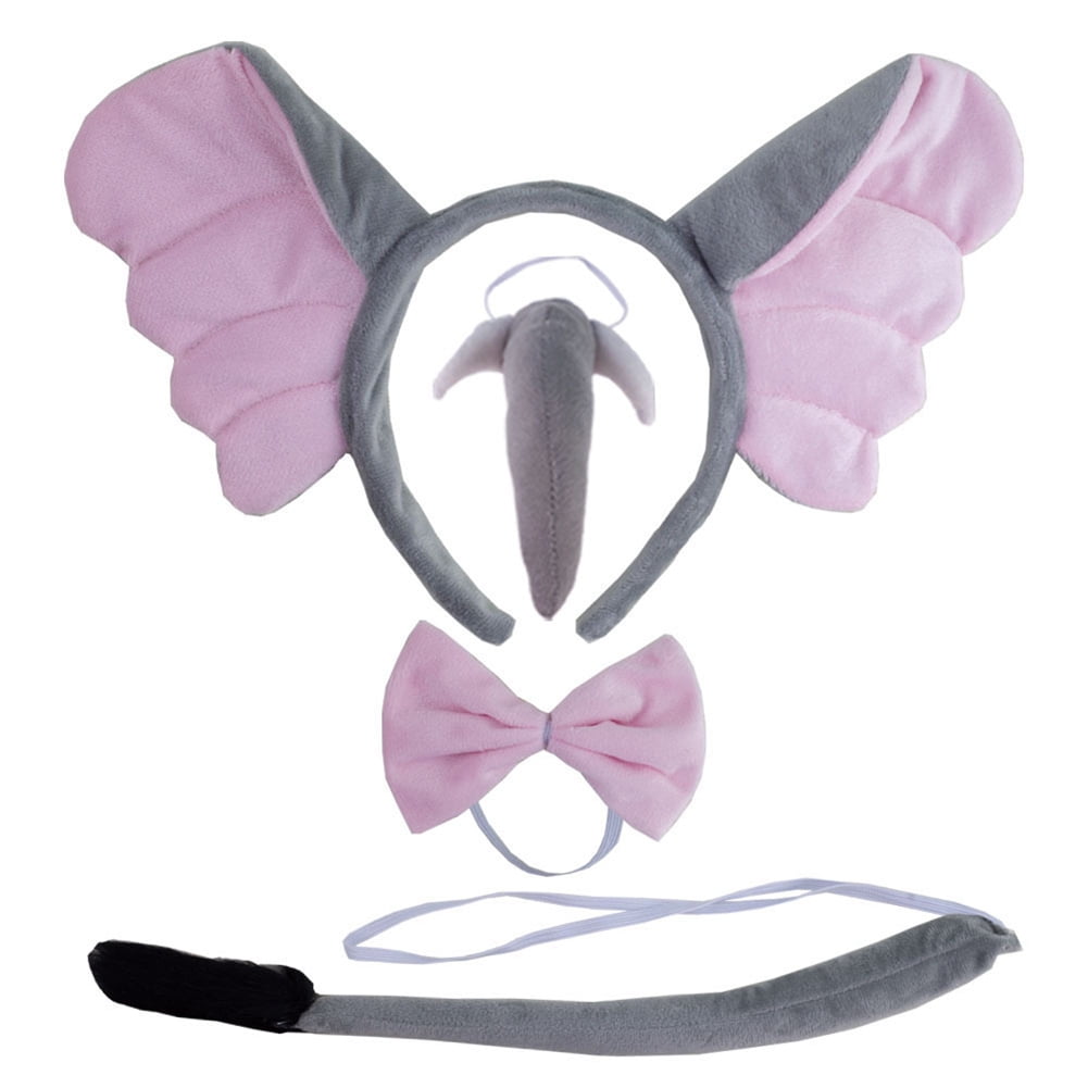 Elephant Ear Headband Elephant Nose and Tail Bow Tie Accessory Plush ...