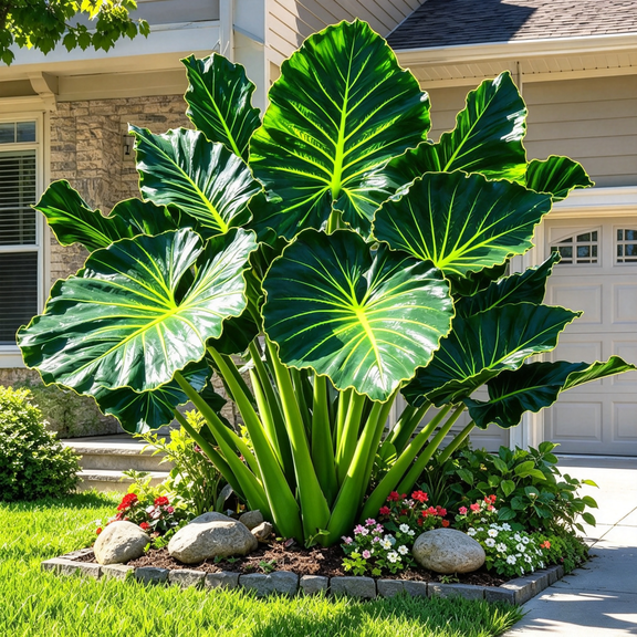 Elephant Ear, Lush Tropical Look‑Minimal Care‑Versatile Landscape‑Ideal for Beds Borders, Plant Pots & Planters
