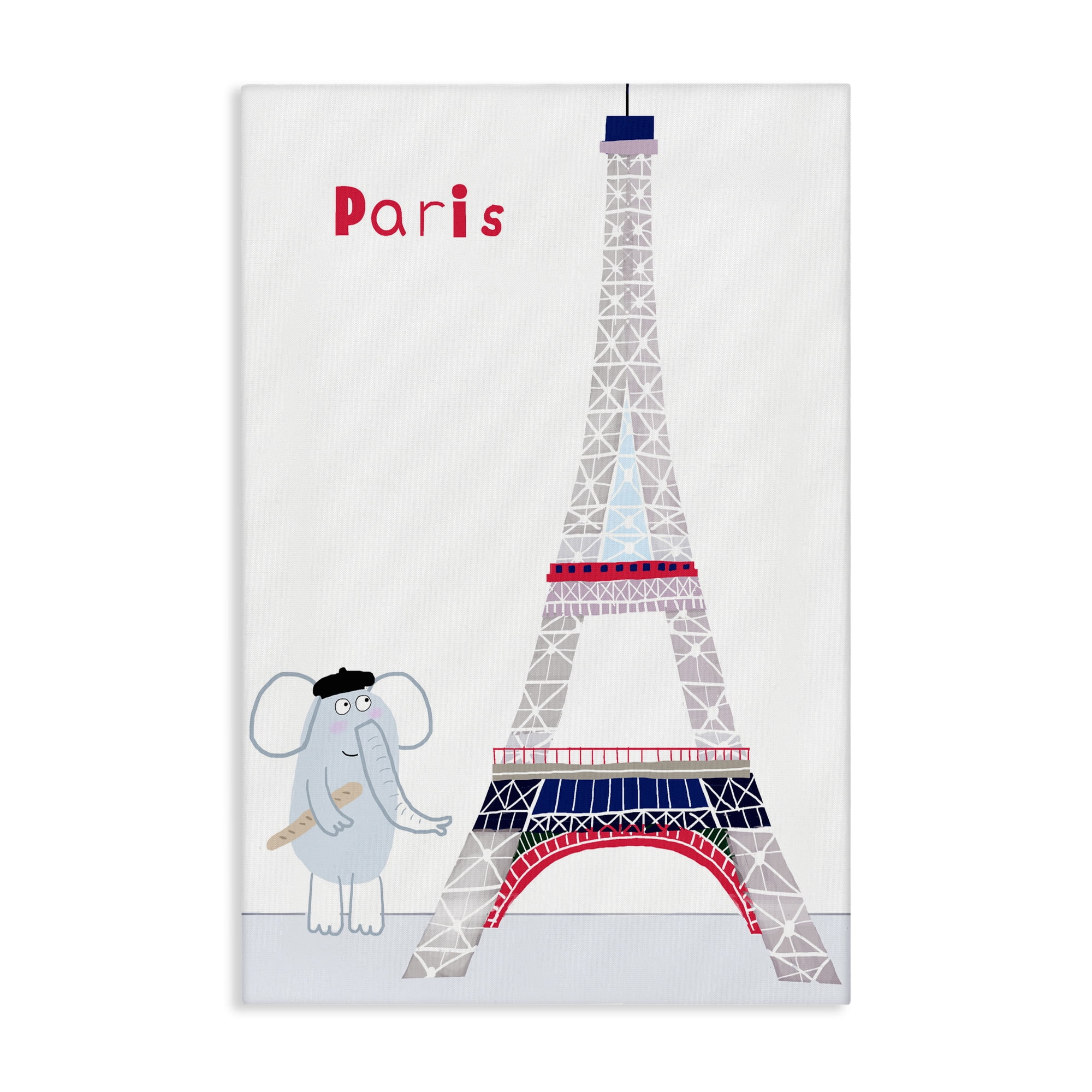 Elephant & Eiffel Tower Canvas Wall Art, design by Carla Daly
