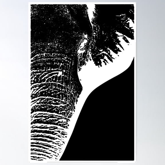 Elephant Eye Trunk Close-Up Rectangle Poster Wall Art, Modern Wall Decor For Living Room Bedroom, 12x18 UNFRAMED