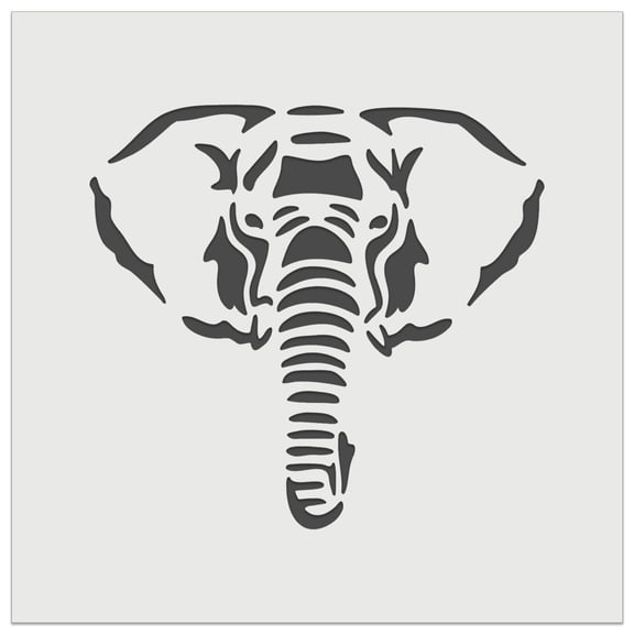 Elephant Face DIY Cookie Wall Craft Stencil - 9.0 Inch