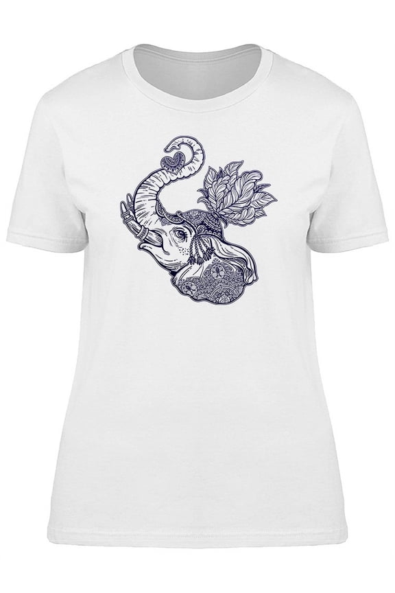 Elephant Face Holding A Heart T-Shirt Women -Image by Shutterstock, Female XX-Large
