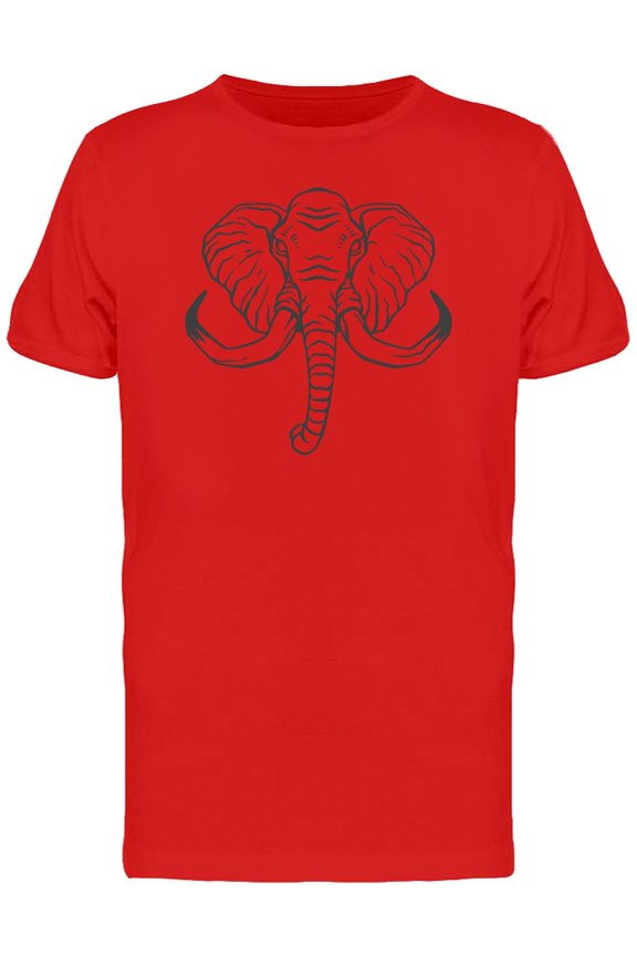Elephant Face T-Shirt Men -Image by Shutterstock, Male Large