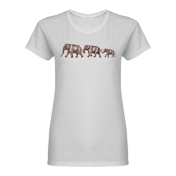 Elephant Family Design Shaped T-Shirt Women -Image by Shutterstock, Female Large