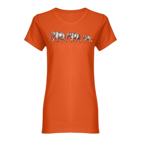 Elephant Family Design Shaped T-Shirt Women -Image by Shutterstock, Female Small