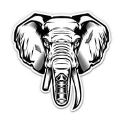 Elephant Fierce Styling - 12" Vinyl Sticker Waterproof Decal