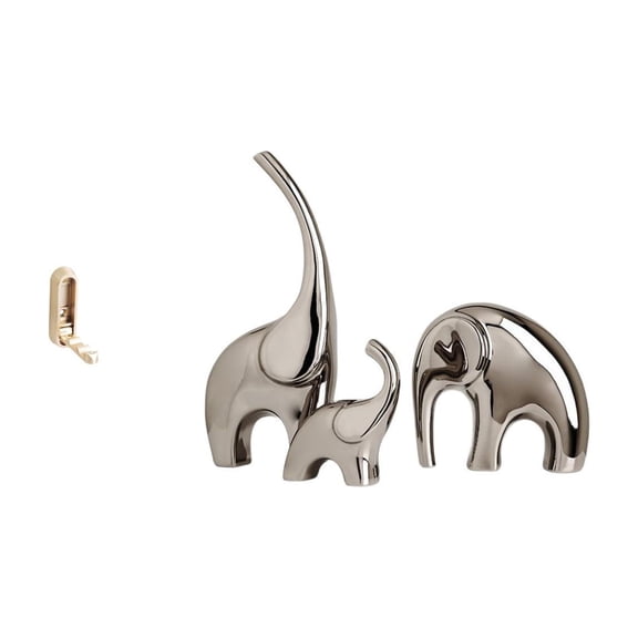 Elephant Figurine Folding Wall Hook Ceramic Sculpture Shelf Compact Design for Bedroom Office Living Room