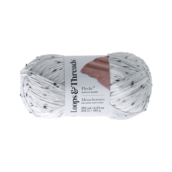 Loops & Threads Elephant Flecks Yarn - Medium Weight Yarn for Knitting, Crochet, Weaving, Arts & Crafts, 18 Pack