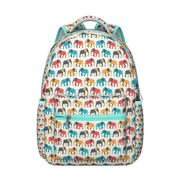 Elephant & Floral Print Backpack - Waterproof School Bag for College Students, Stylish Laptop Backpack, Comfortable Straps, Cute Gift Idea