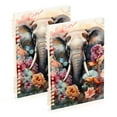 thumbnail image 1 of Elephant Flowers Floral Ring Binder Notebook Journey Note Diary College Ruled Spiral Notebook Study Loose Leaf Paper A5 60 Pages, 1 of 8