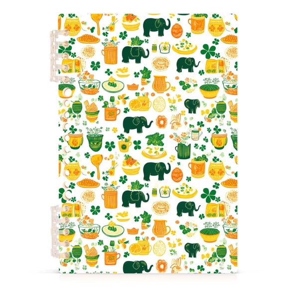 Elephant Food Leaves Notebooks 1-subject Journal 60 Sheets A5 College Ruled Paper Detachable Ring 8.3"x5.7"