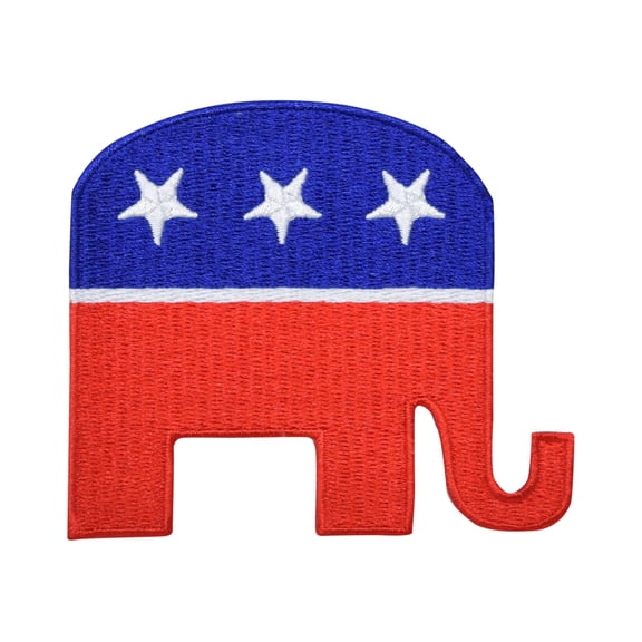 Elephant - GOP Republican - RNC Political - Iron on Embroidered Patch Applique