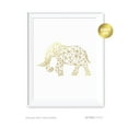 thumbnail image 1 of Elephant Geometric Animal Origami Wall Art Metallic Gold Ink Print, 1 of 2
