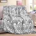 thumbnail image 1 of Elephant Gifts for Women Sherpa Blankets Soft Flannel Reading Blanket Cozy Warm Bedding Fuzzy Boho Throw Blanket for Couch Bed Sofa Decor Animal Lovers Mom Grandma Birthday, 60"X50", 1 of 7