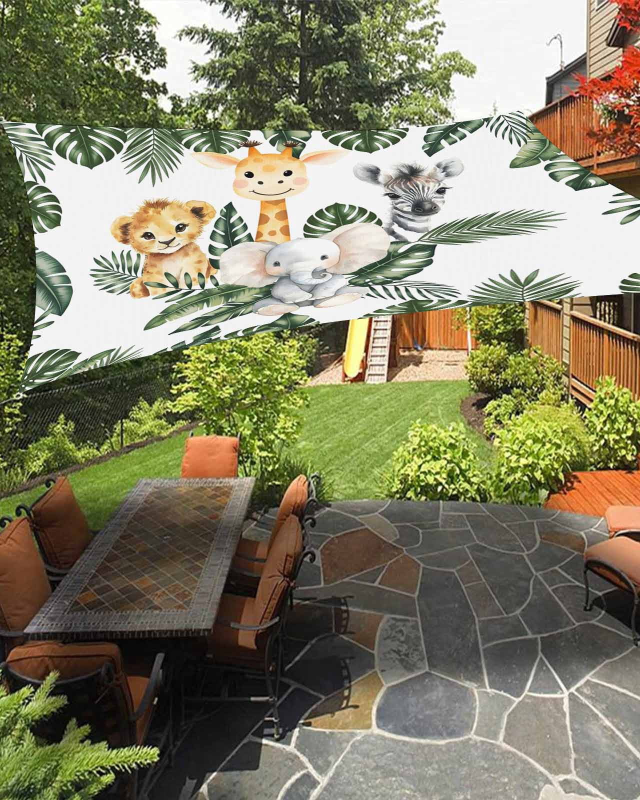 Elephant Giraffe Lion Sun Sail Shades Rectangle Canopy,Sunlight Block ...