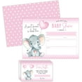 thumbnail image 1 of Elephant Girl Baby Shower Invitations, Peanut Baby Shower Invites with Diaper Raffles Cards, Sprinkle, 20 Invites Including Envelopes, 1 of 6