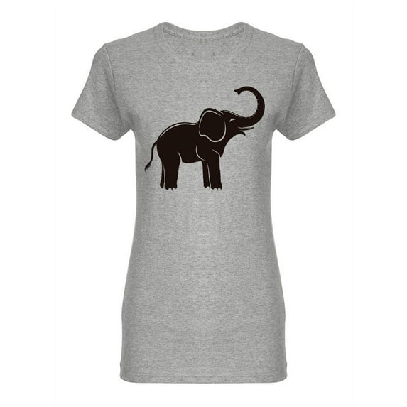 Elephant Graphic Shaped T-Shirt Women -Image by Shutterstock, Female Large