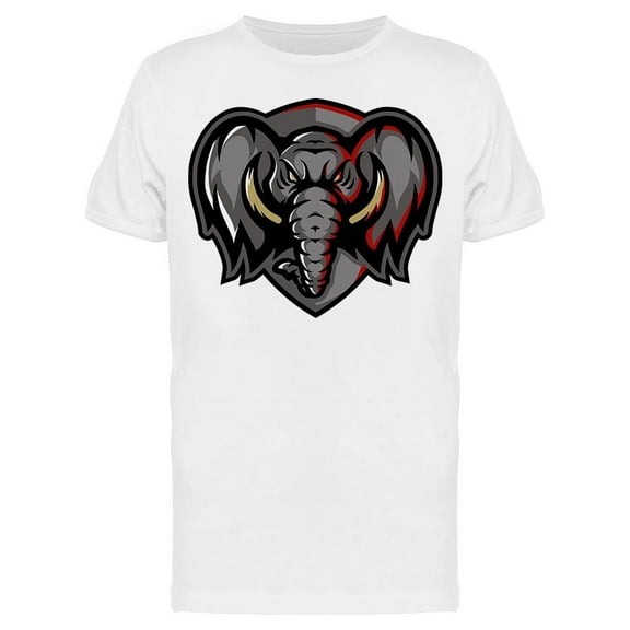 Elephant Head, Dark Clipart T-Shirt Men -Image by Shutterstock, Male Small