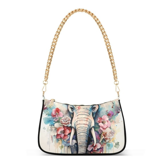 Elephant Head FlowersWomen Small Shoulder Bag Crossbody Tote Hobo Bags Purse Clutch Handbags with Chain Strap for Women