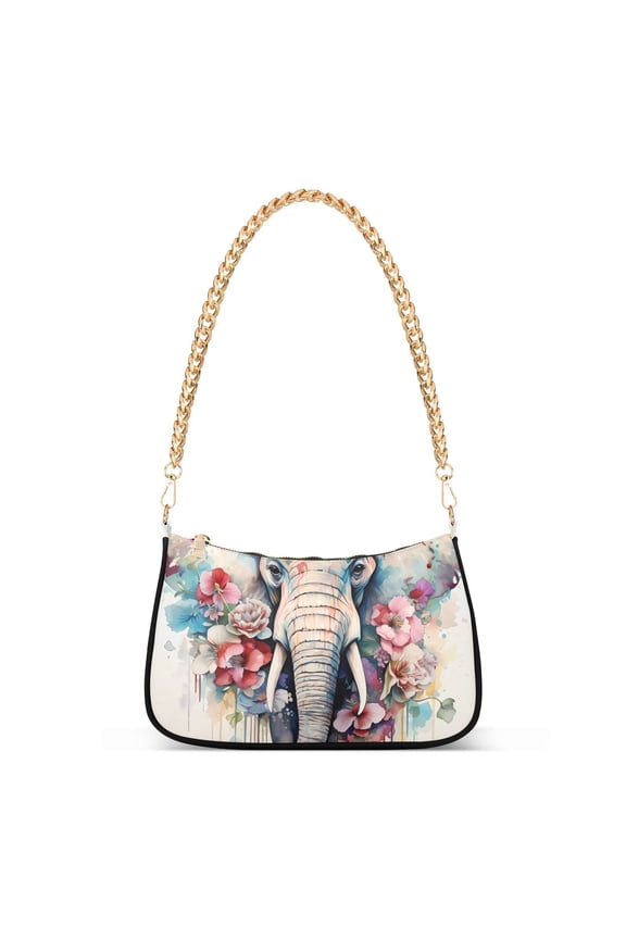 Elephant Head FlowersWomen Small Shoulder Bag Crossbody Tote Hobo Bags Purse Clutch Handbags with Chain Strap for Women