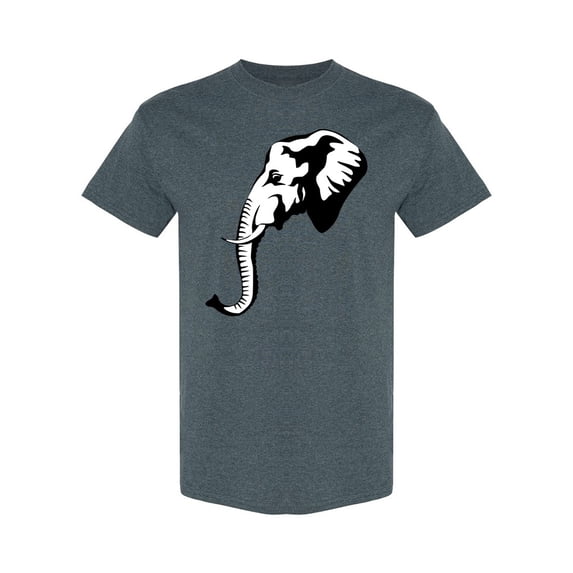 Elephant Head Side View T-Shirt Men -Image by Shutterstock, Male 3X-Large