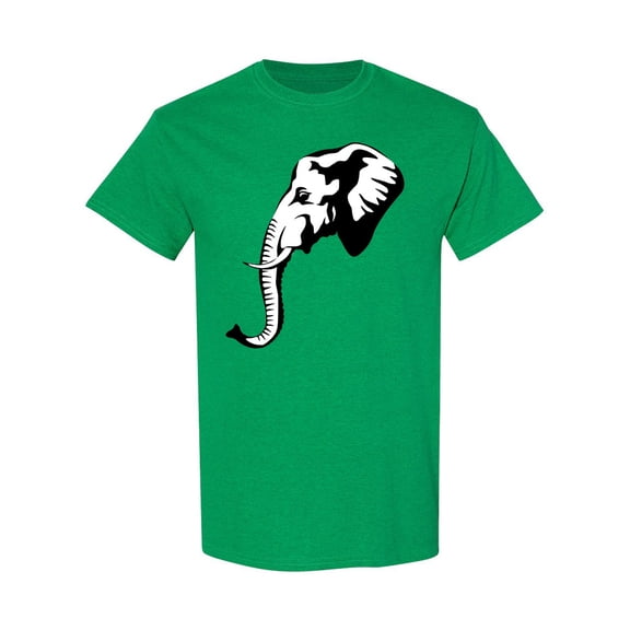 Elephant Head Side View T-Shirt Men -Image by Shutterstock, Male x-Large