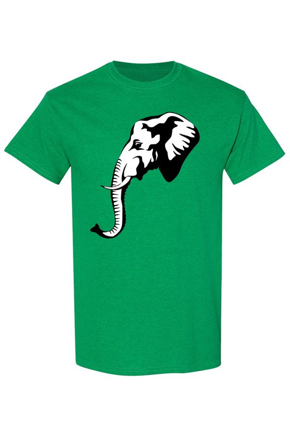 Elephant Head Side View T-Shirt Men -Image by Shutterstock, Male x-Large