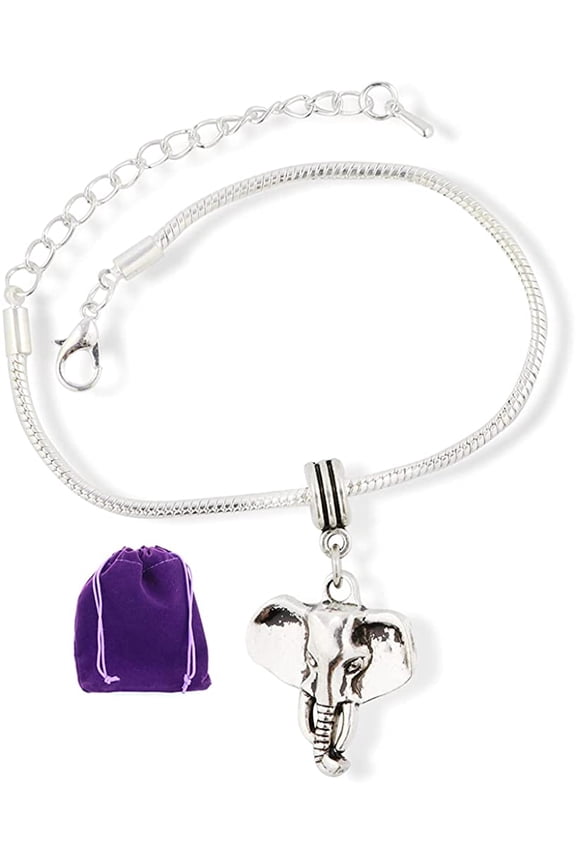 Elephant Head Snake Chain Charm Bracelet
