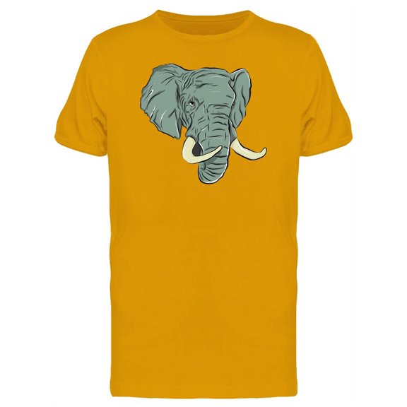 Elephant Head  T-Shirt Men -Image by Shutterstock, Male 3X-Large