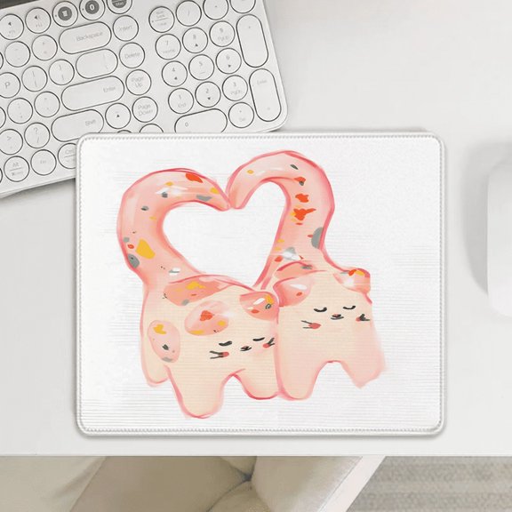 Elephant Heart Mouse Pad 9.44 x 7.87 Inches Cute Animal Design for Desk and Gaming