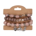 thumbnail image 1 of Elephant Heart Pendant 4-Pack Bohemian Marble Bracelets for a Literary Aesthetic, 1 of 9