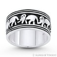 thumbnail image 1 of Elephant Herd Animal Charm Right-Hand 9mm Eternity Band in Oxidized .925 Sterling Silver, 1 of 1