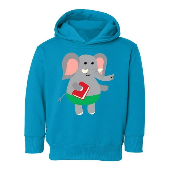 Elephant Holding A Book Hoodie Toddler -Image by Shutterstock, 4 Toddler