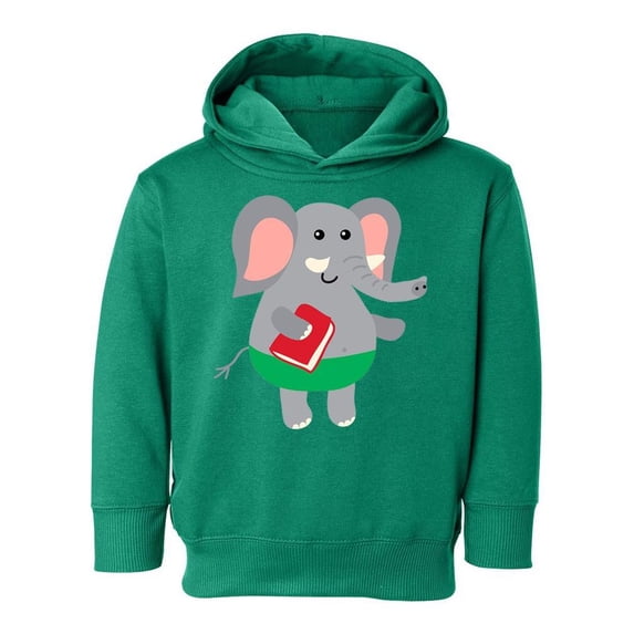Elephant Holding A Book Hoodie Toddler -Image by Shutterstock, 4 Toddler